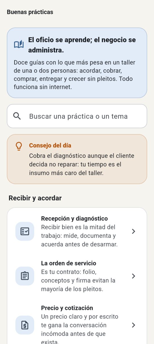 Lista de guías de buenas prácticas